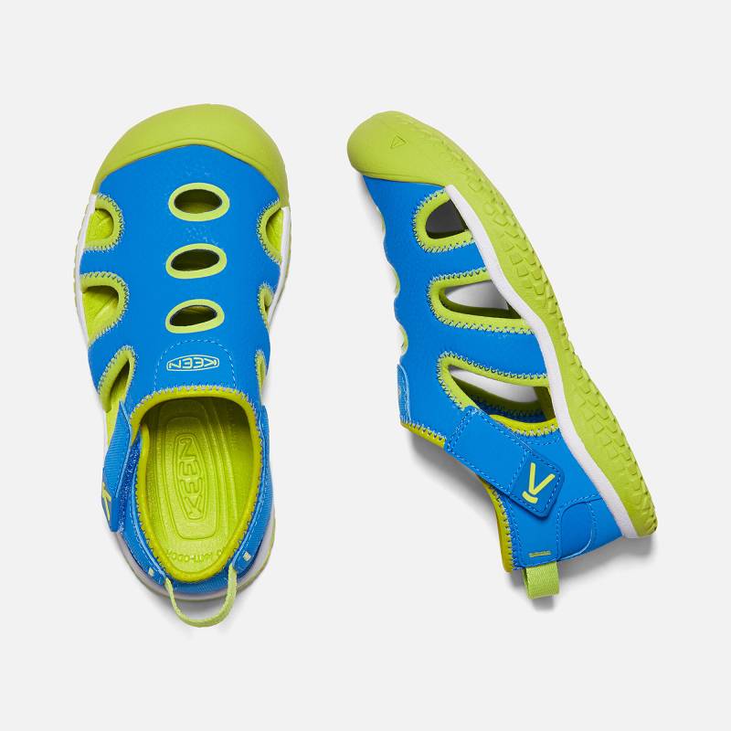 Keen Stingray Wassersandalen Kinder DE-10482 Brilliant Blue/Chartreuse - Keen Kinderschuhe Blau